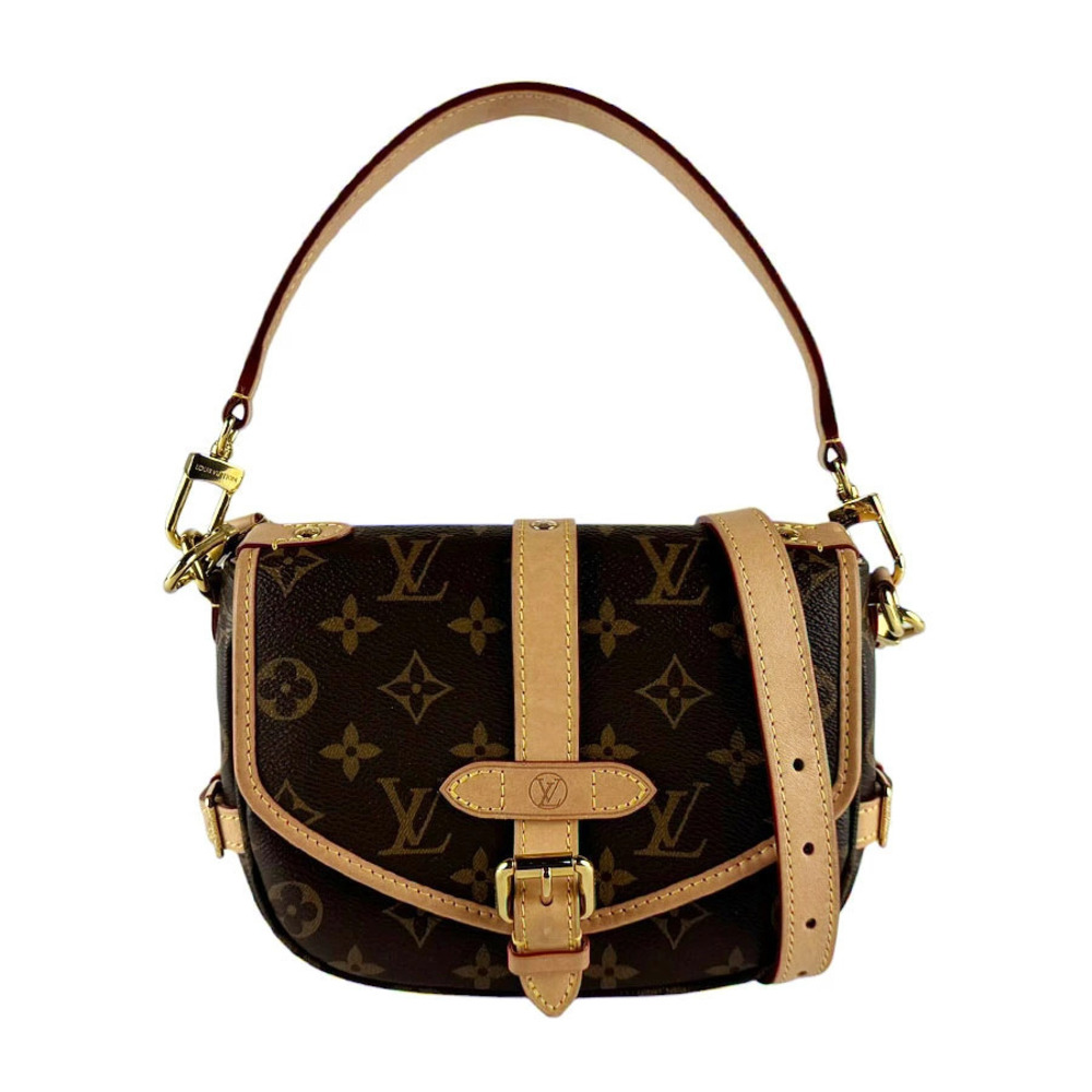 Louis Vuitton Monogram Saumur Canvas Crossbody Bag Brown